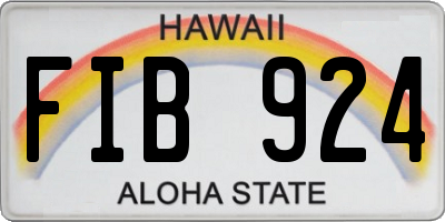 HI license plate FIB924