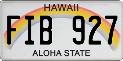 HI license plate FIB927