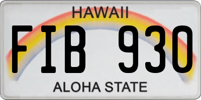 HI license plate FIB930