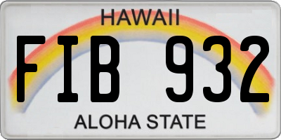 HI license plate FIB932