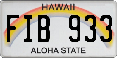 HI license plate FIB933