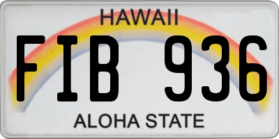 HI license plate FIB936
