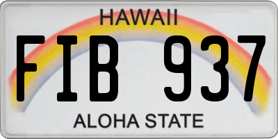 HI license plate FIB937