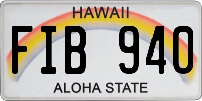 HI license plate FIB940