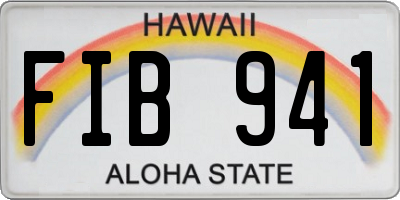 HI license plate FIB941