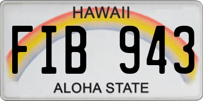HI license plate FIB943