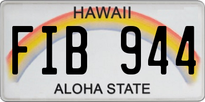 HI license plate FIB944