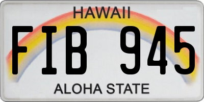HI license plate FIB945