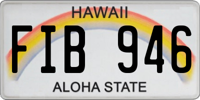 HI license plate FIB946