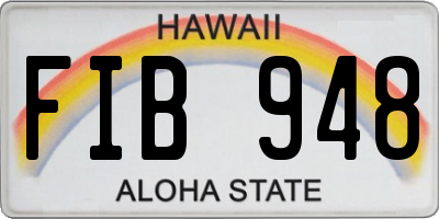 HI license plate FIB948