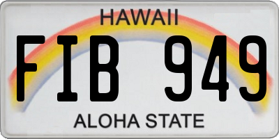 HI license plate FIB949