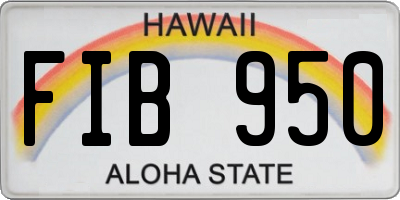 HI license plate FIB950