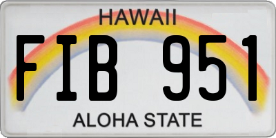 HI license plate FIB951