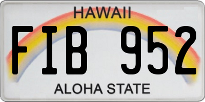 HI license plate FIB952