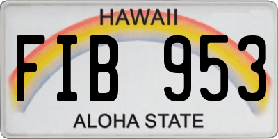 HI license plate FIB953