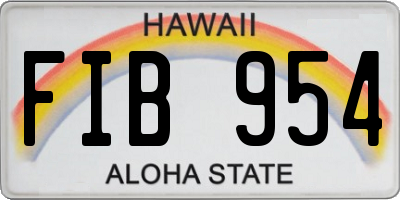 HI license plate FIB954