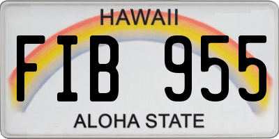 HI license plate FIB955