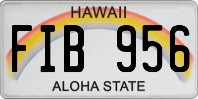 HI license plate FIB956