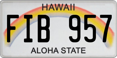 HI license plate FIB957