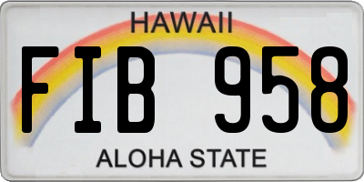HI license plate FIB958