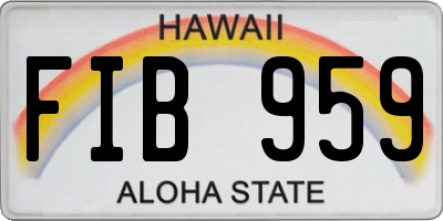 HI license plate FIB959