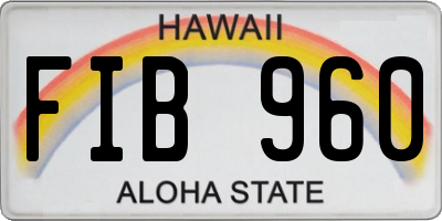 HI license plate FIB960