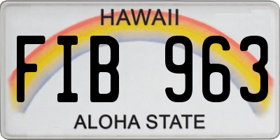 HI license plate FIB963