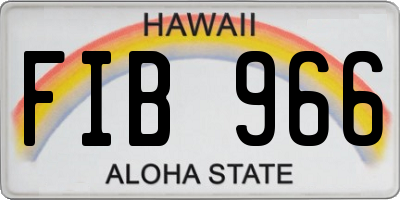 HI license plate FIB966