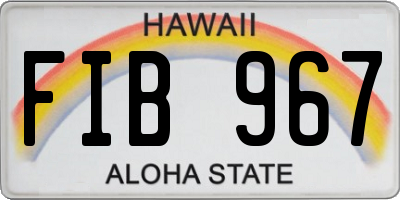 HI license plate FIB967