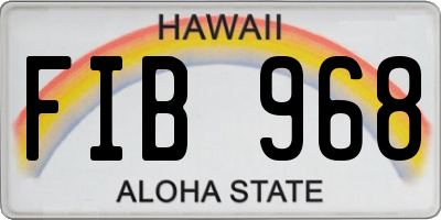 HI license plate FIB968