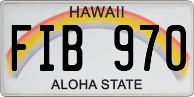 HI license plate FIB970