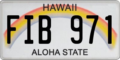 HI license plate FIB971