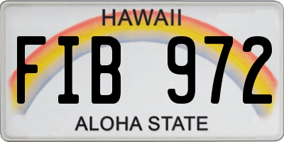 HI license plate FIB972