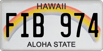HI license plate FIB974