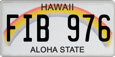 HI license plate FIB976