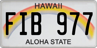 HI license plate FIB977