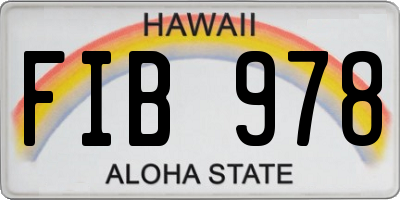 HI license plate FIB978