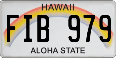 HI license plate FIB979