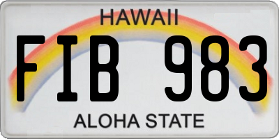 HI license plate FIB983