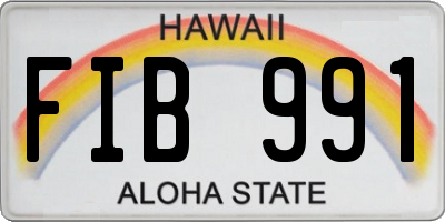 HI license plate FIB991