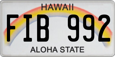 HI license plate FIB992
