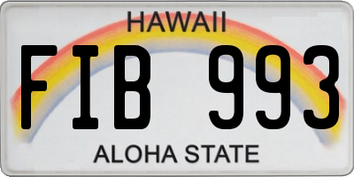 HI license plate FIB993