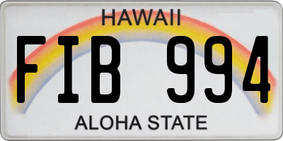 HI license plate FIB994