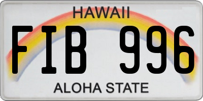 HI license plate FIB996