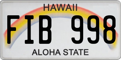 HI license plate FIB998