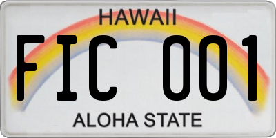 HI license plate FIC001
