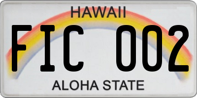 HI license plate FIC002