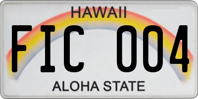 HI license plate FIC004