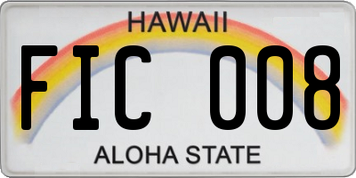 HI license plate FIC008