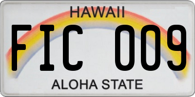 HI license plate FIC009